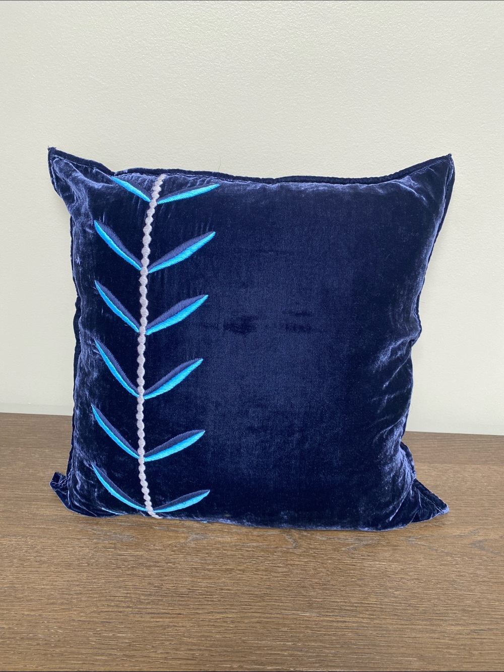 Jupe By Jackie Denon silk velvet embroidered pillow with down inserts